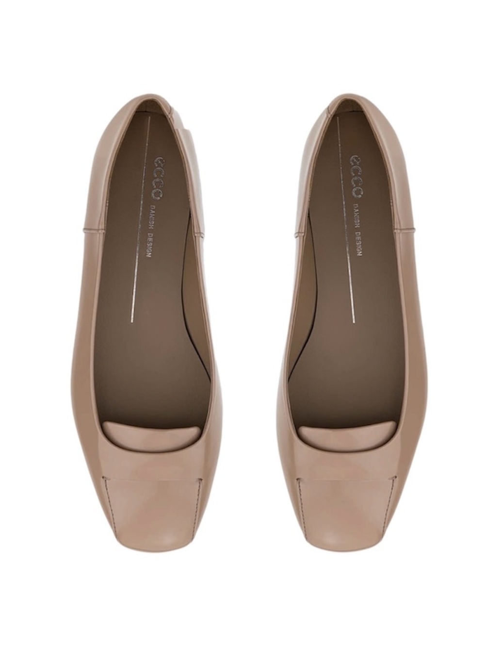 Ecco Margot Taupe Leather Ballerina Flat Sz 38 / US 7-7.5 Timeless NWOB